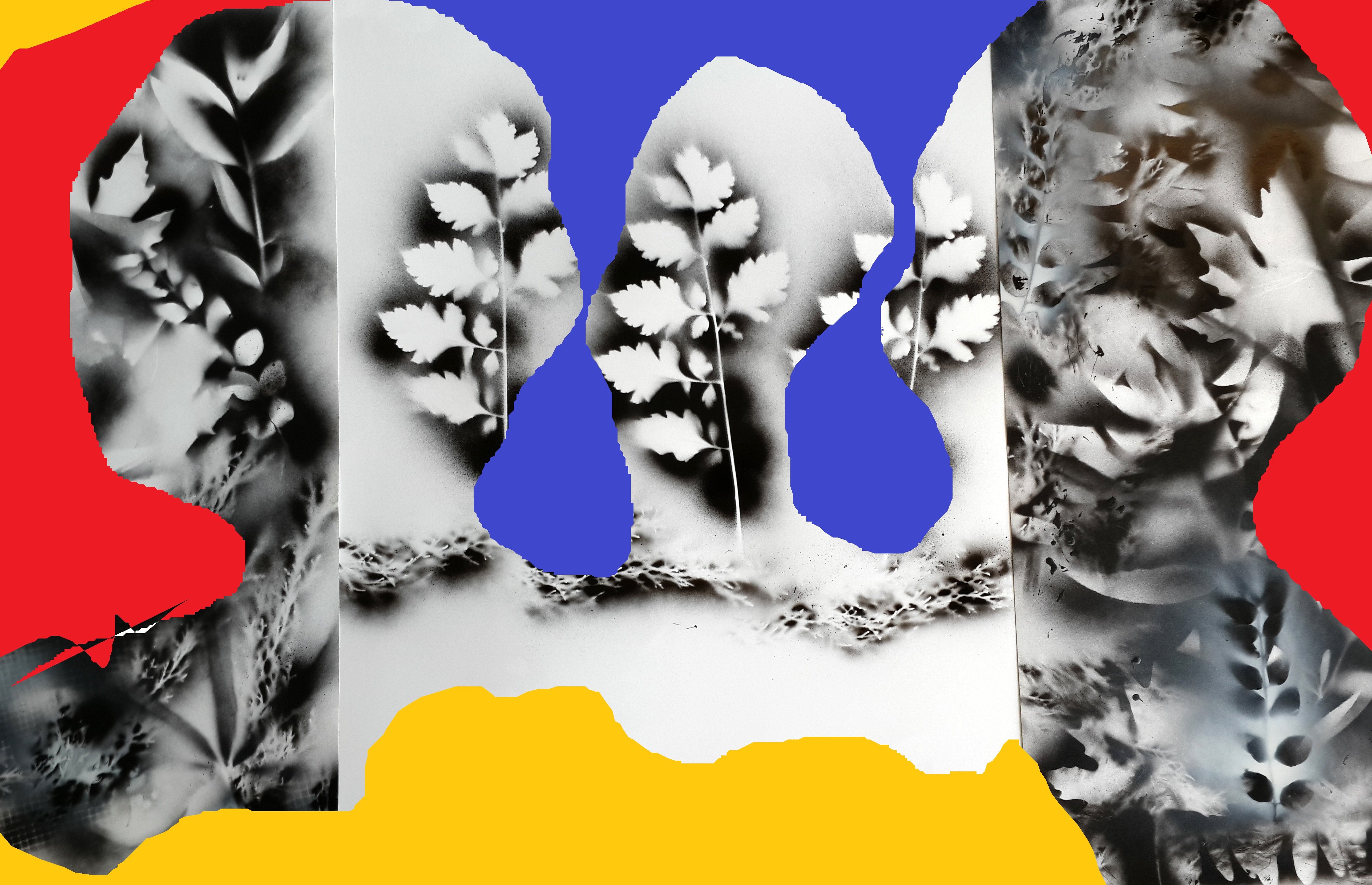 Kağıt Üzerine Sprey Boya, Dijital Çalışma 'Üçleme' 70x100 cm 2014